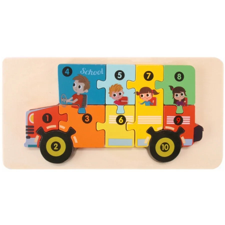 Wooden Number Puzzle Set