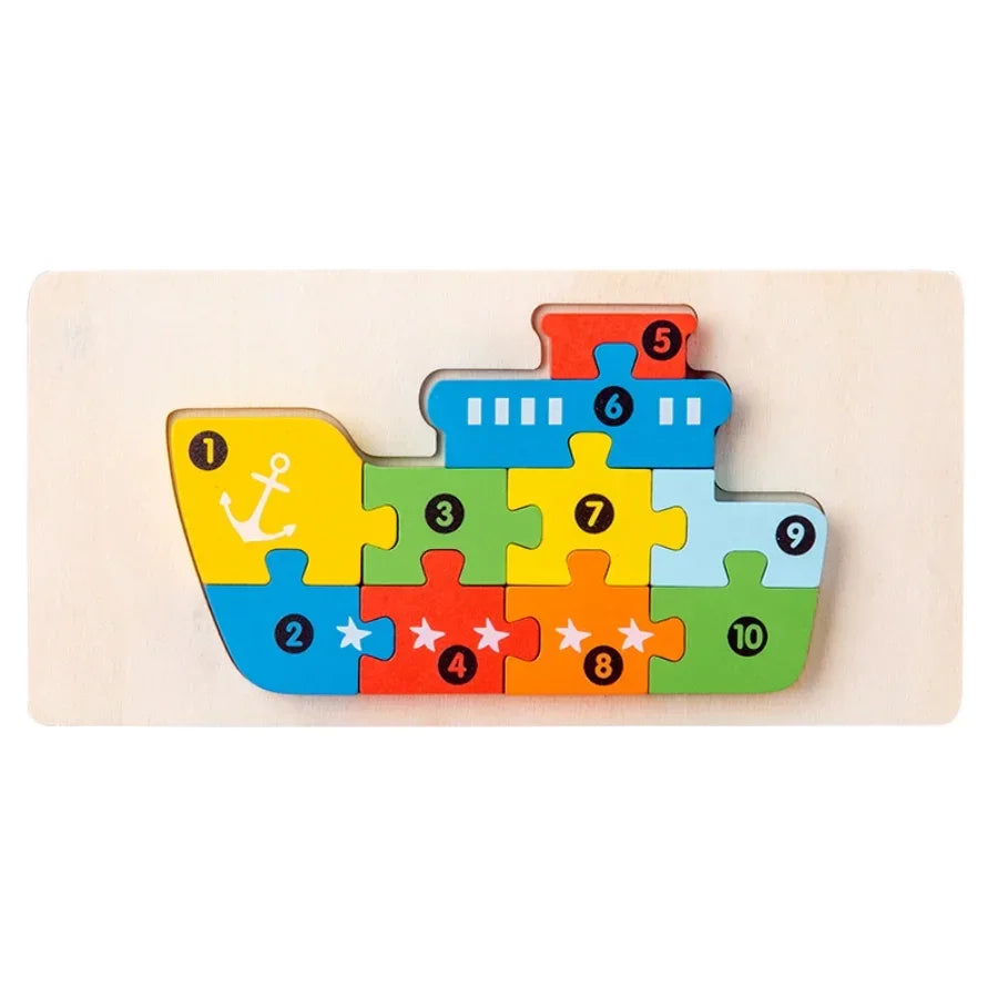Wooden Number Puzzle Set