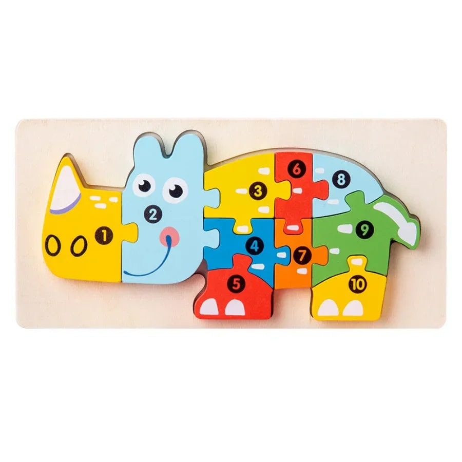 Wooden Number Puzzle Set